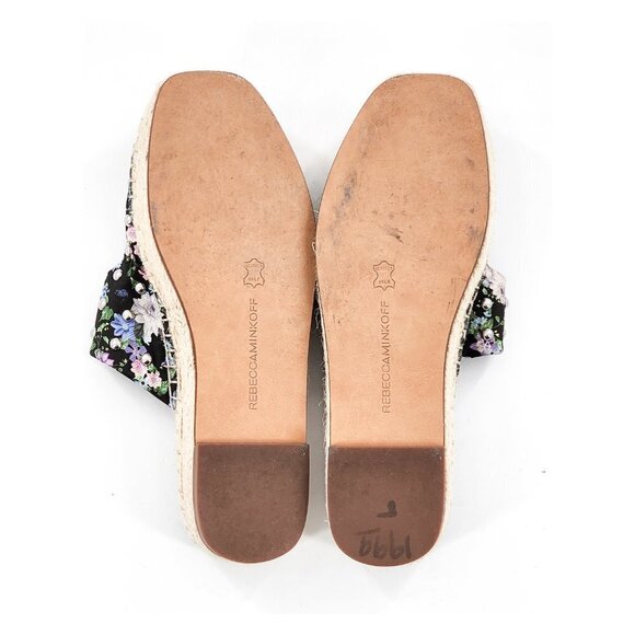 REBECCA MINKOFF Jodi NWOB Floral Studs Platform Espadrille Sandals Slide - Picture 10 of 11